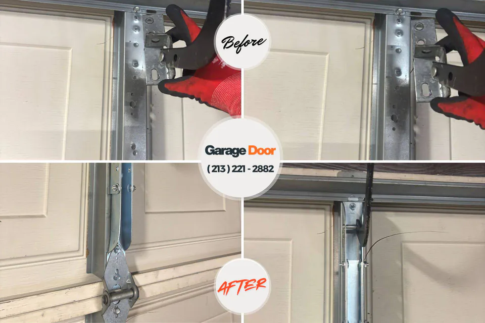 Before and after: garage door repair Muscatine County